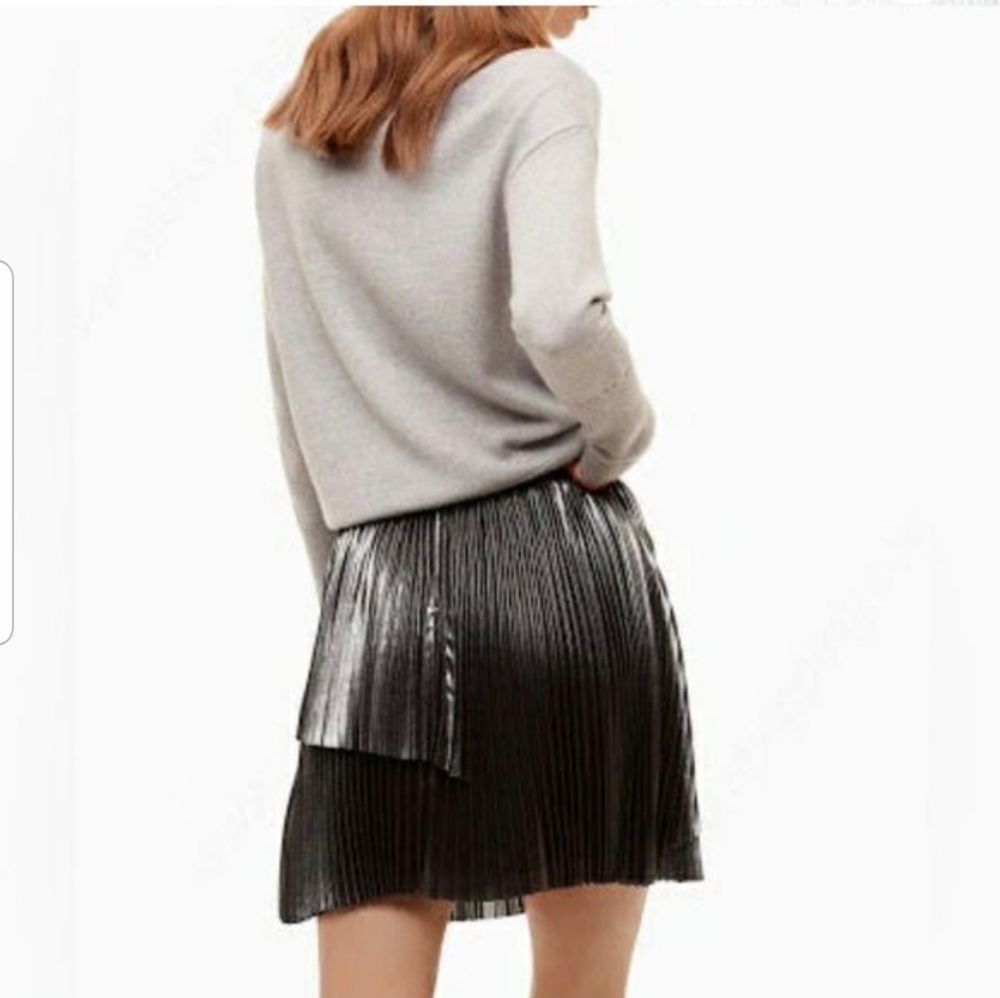 Wilfred metallic pleated skirt